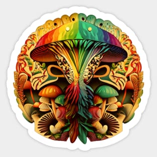 Mushroom Tribal Rainbow Sticker